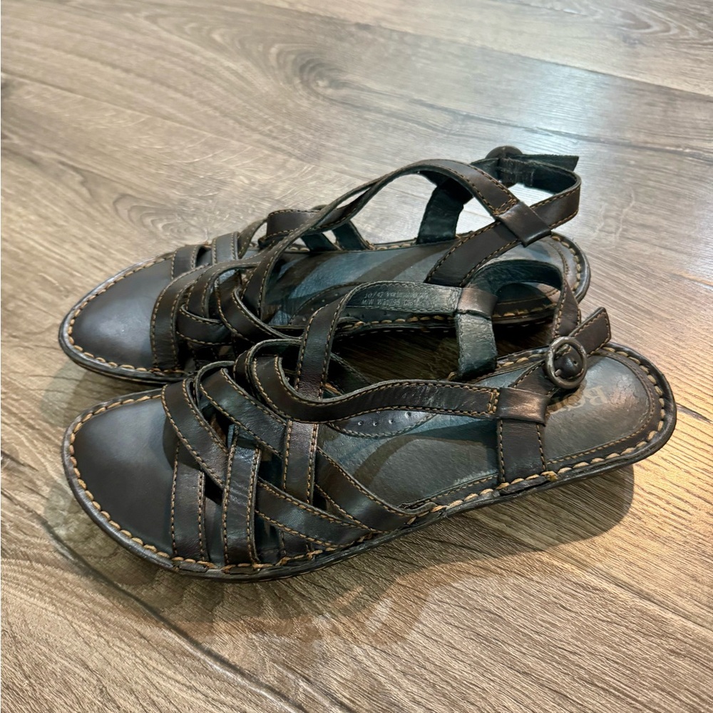 Born Women’s Black Leather Strappy Sandals Size 10 / 42 - Picture 6 of 15